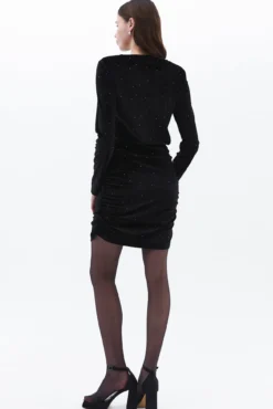 Vestido mini veludo