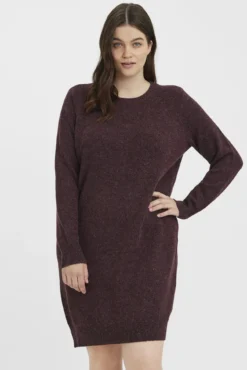 Vestido plus size em malha manga comprida