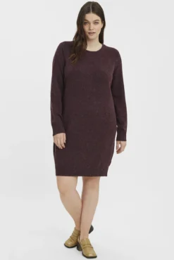 Vestido plus size em malha manga comprida