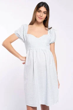 Vestido pré-mamã aos quadros vichy