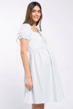 Vestido pré-mamã aos quadros vichy
