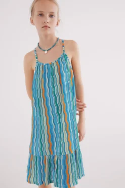 Vestido tricolor menina